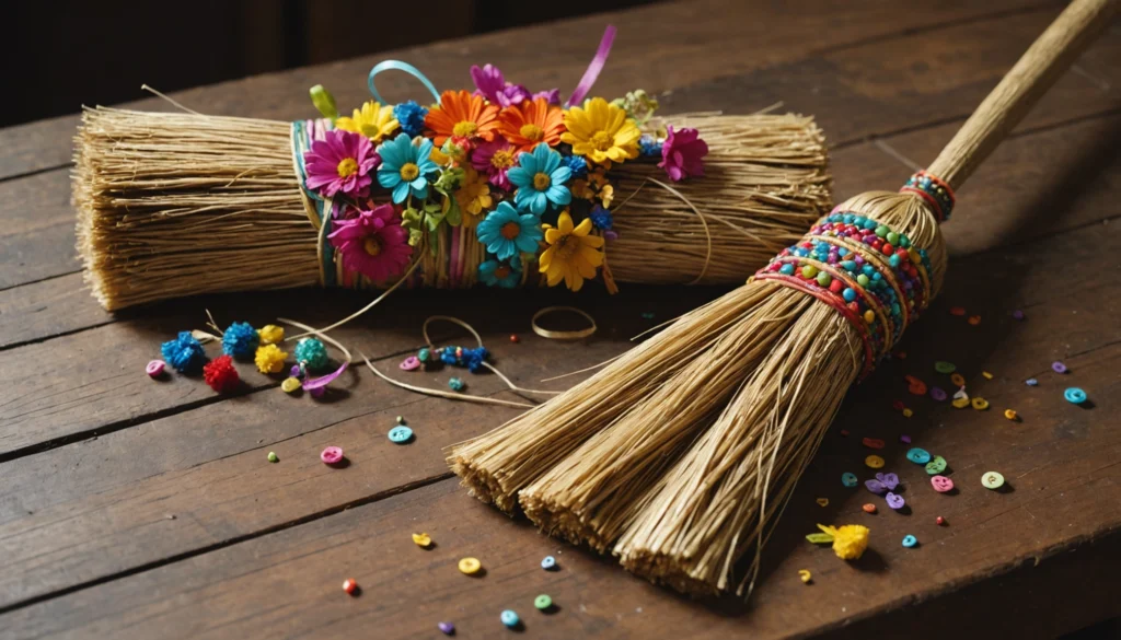 balai décoré pour la fête du bouquet
