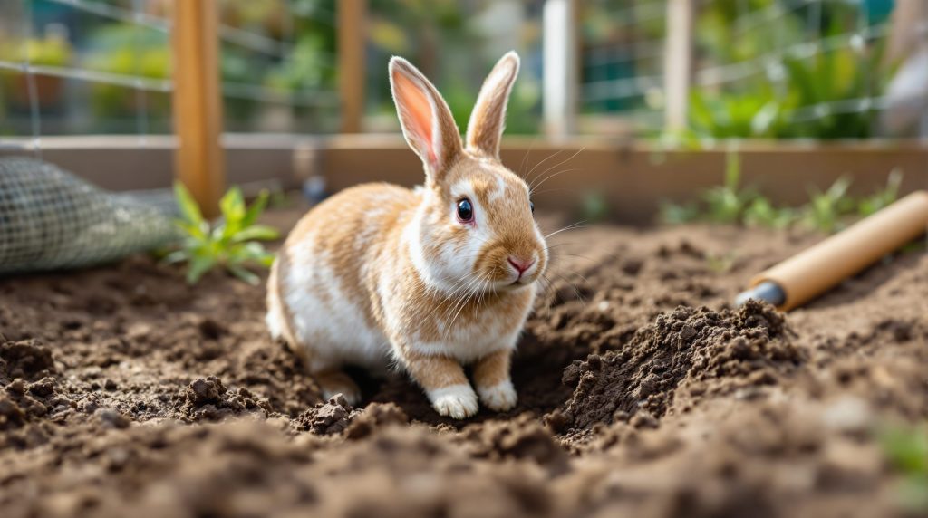 pourquoi mon lapin creuse dans le jardin