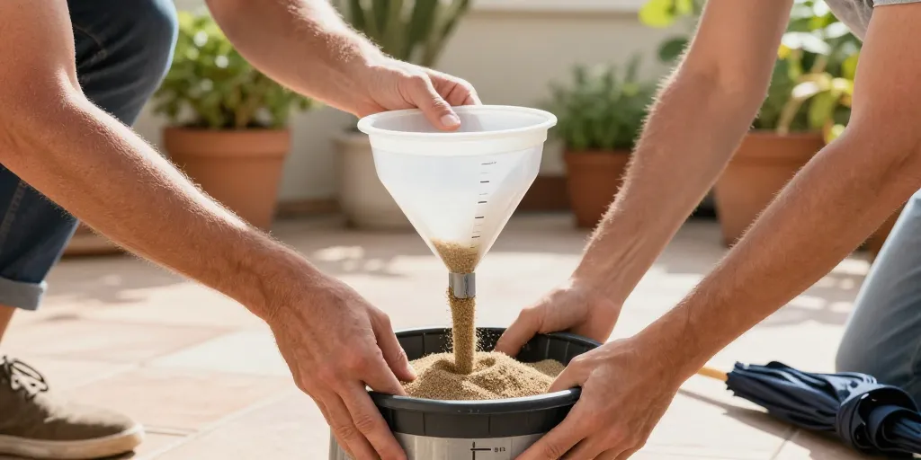 comment remplir de sable un pied de parasol